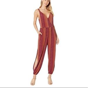 BCBG Folklore Stripes Surplice Jumpsuit- Small